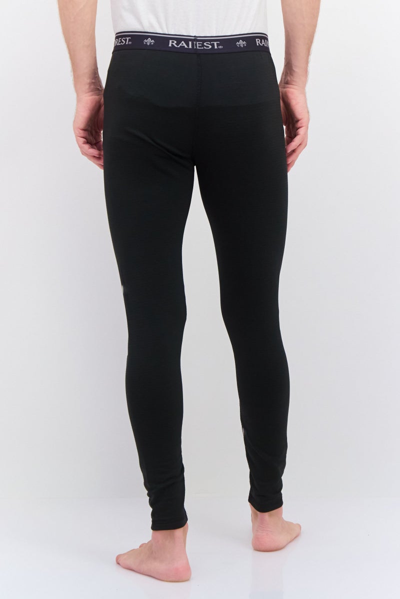 Rainforest Men Pull On Brand Logo Base Layer Pants, Black  - Image 3