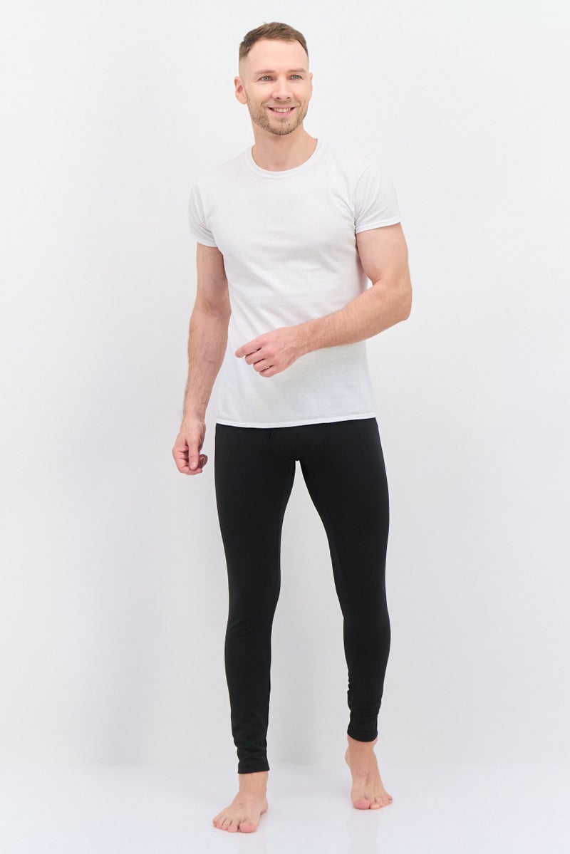 Rainforest Men Pull On Brand Logo Base Layer Pants, Black  - Image 4