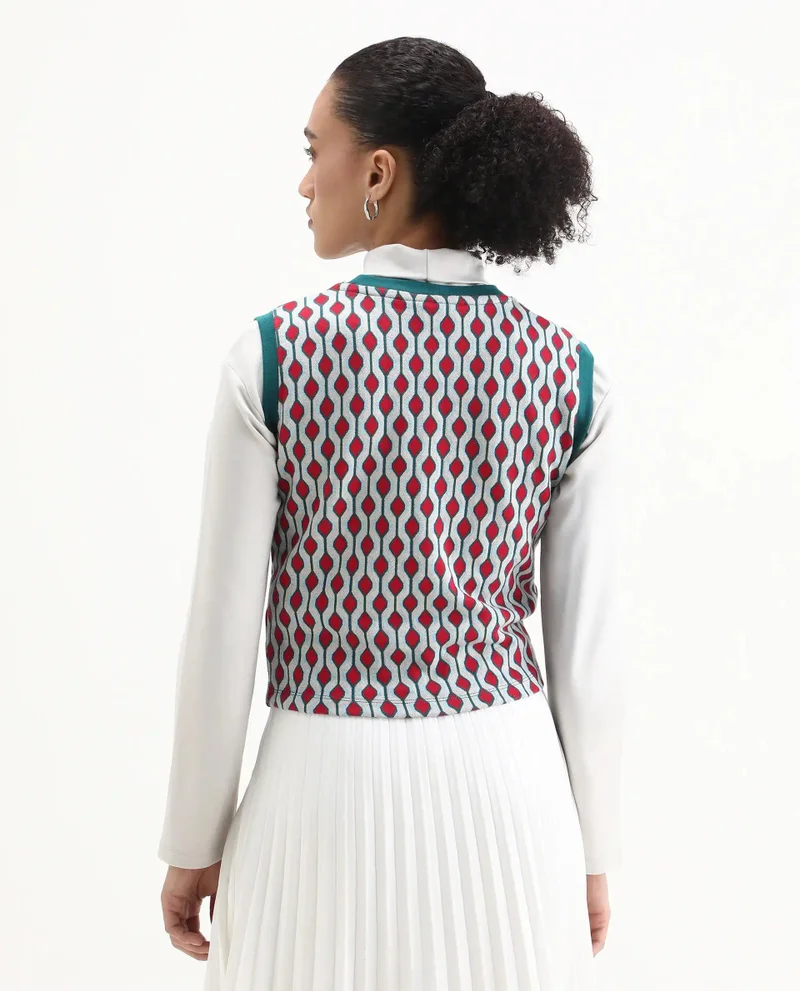 Rareism Women's Knit Jacquard Top