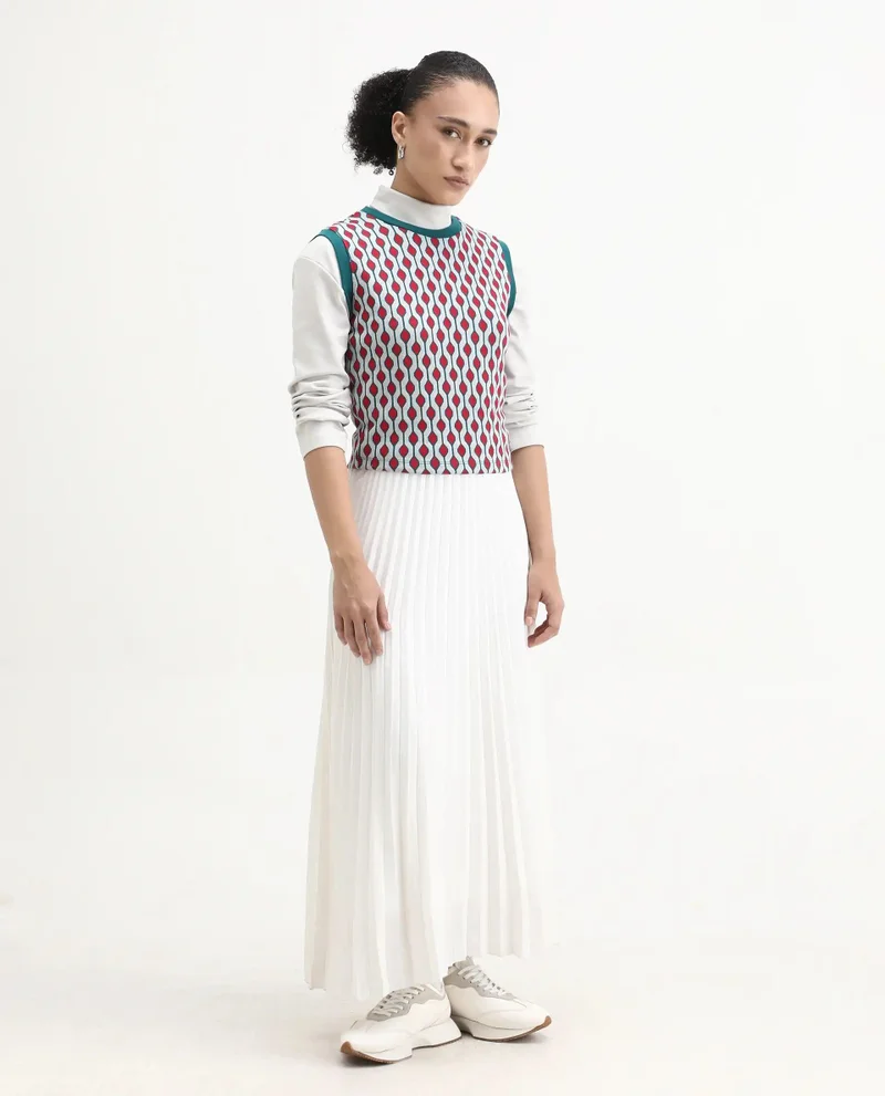 Rareism Women's Knit Jacquard Top
