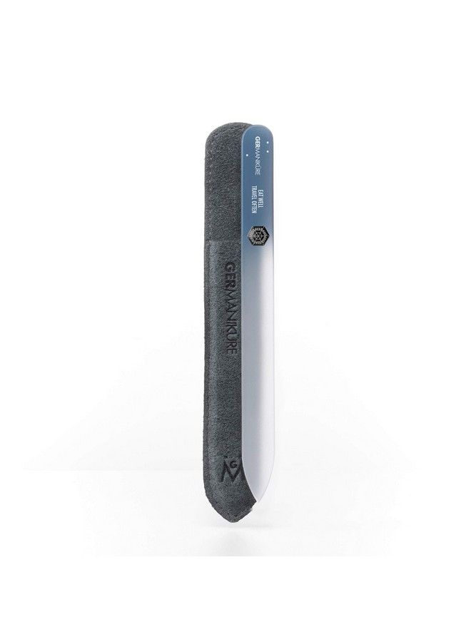 GERmanikure Czech Crystal Glass Nail File In Suede Leather Case Eat Well Travel Often Professional Manicure & Pedicure Products For Smooth Easy Shaping Of Natural Nails - Image 3