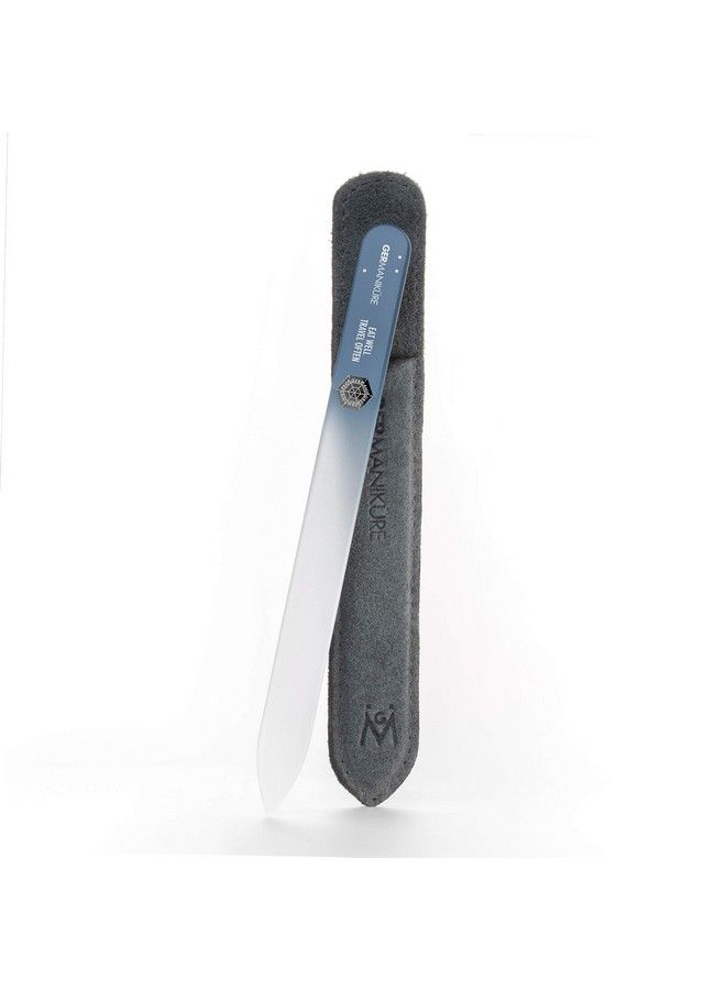 GERmanikure Czech Crystal Glass Nail File In Suede Leather Case Eat Well Travel Often Professional Manicure & Pedicure Products For Smooth Easy Shaping Of Natural Nails - Image 2