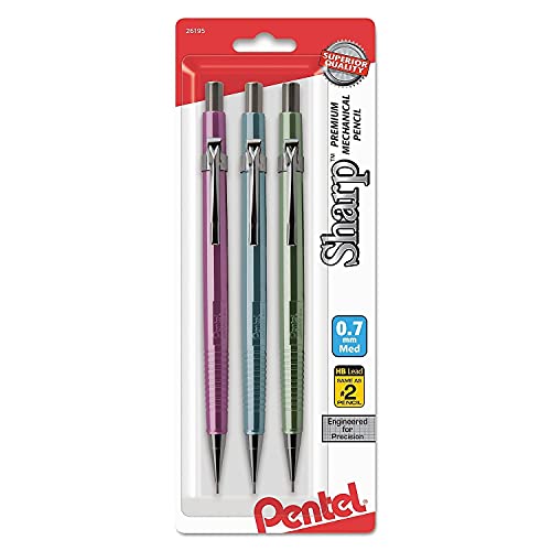 Pentel P207MBP3M1 Sharp Mechanical Drafting Pencil 0.7 mm Assorted Pastel Barrels 3/Pack - Image 3