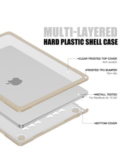 GULFLINK Hard Shell Case Cover With Kickstand Shockproof Function For MacBook Air A2941 15 inch Khaki  - Image 3