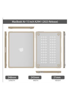 GULFLINK Hard Shell Case Cover With Kickstand Shockproof Function For MacBook Air A2941 15 inch Khaki  - Image 2
