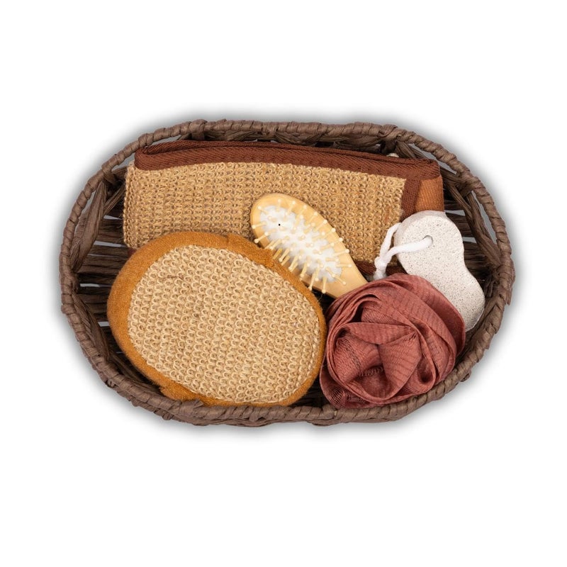 TGOPIT Luxury Bath Gift Set Natural Wood Bath Body Care Gift SPA Kit Facial Brush Sponge Bath Glove Belt Set Shower Scrubber Brush - Image 1