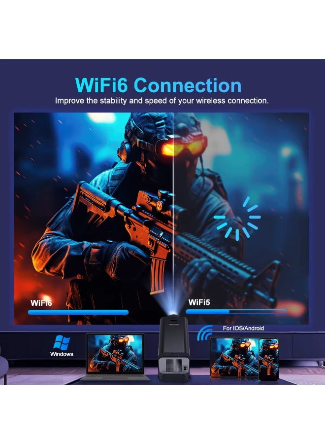 ماجكوبيك جهاز عرض جديد HY320 ميني محمول تلقائي ، ذكي 4K FHD 1080P يدعم 10000 لومن مع واي فاي 6 بلوتوث 5.0 دوران 180 درجة اندرويد 11.0 مدمج 1920 x 1080 أسود، ماجكوبيك - Image 3