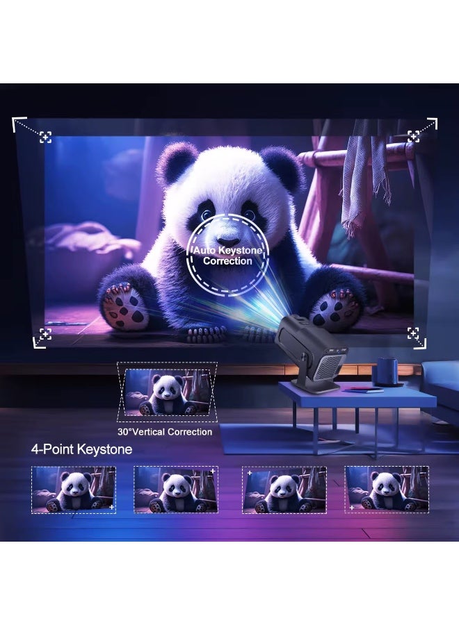 ماجكوبيك جهاز عرض جديد HY320 ميني محمول تلقائي ، ذكي 4K FHD 1080P يدعم 10000 لومن مع واي فاي 6 بلوتوث 5.0 دوران 180 درجة اندرويد 11.0 مدمج 1920 x 1080 أسود، ماجكوبيك - Image 4