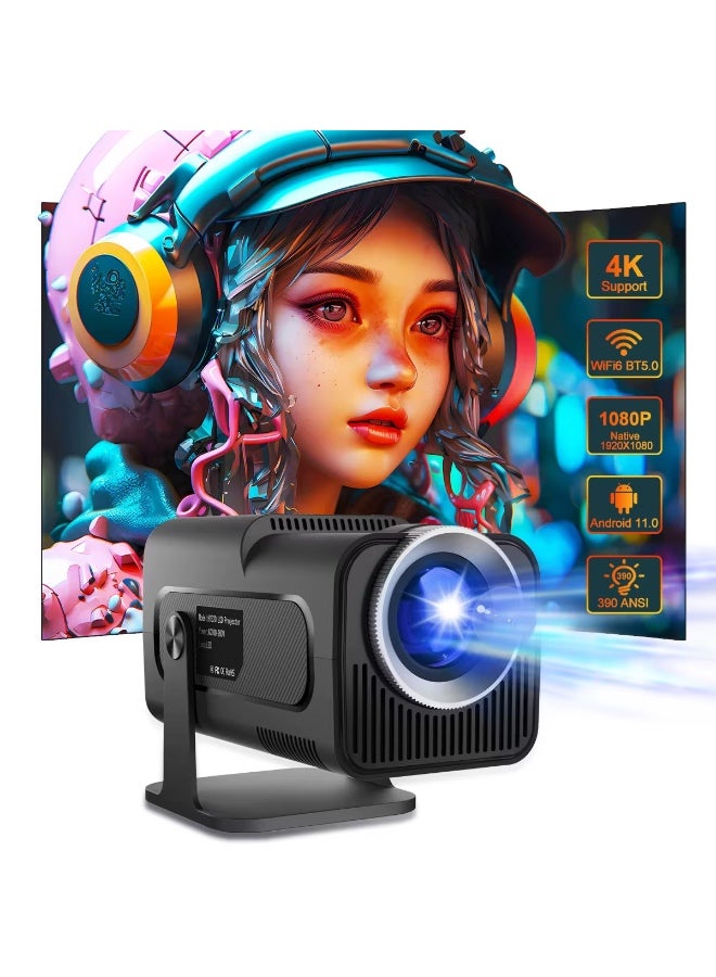 ماجكوبيك جهاز عرض جديد HY320 ميني محمول تلقائي ، ذكي 4K FHD 1080P يدعم 10000 لومن مع واي فاي 6 بلوتوث 5.0 دوران 180 درجة اندرويد 11.0 مدمج 1920 x 1080 أسود، ماجكوبيك - Image 1