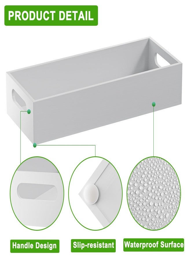 VITVITI Bamboo Toilet Paper Holder Storage, Bamboo Tray for Bathroom with Handle, Toilet Tissue Holder Organizer Basket Container for Toilet Tank/Kitchen Counter, Natural, White - Image 5