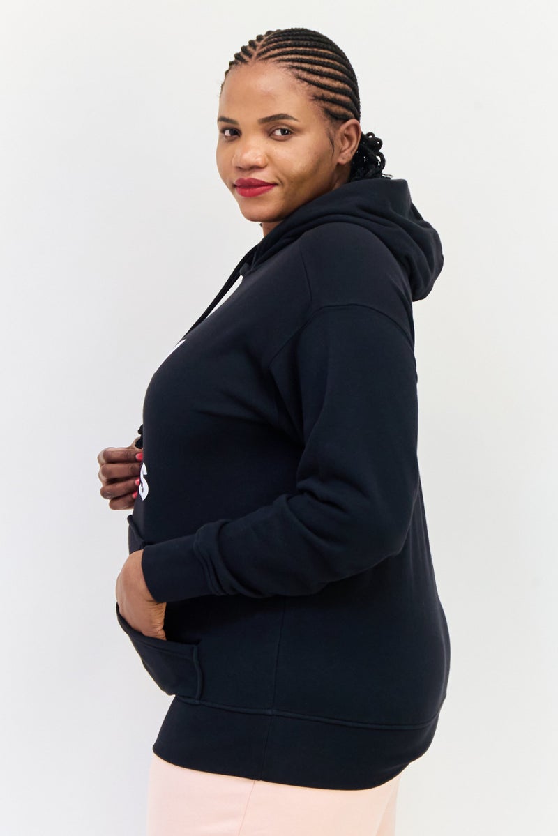 adidas Originals Women Plus Size Long Sleeves Outdoor Hoodie, Black  - Image 2