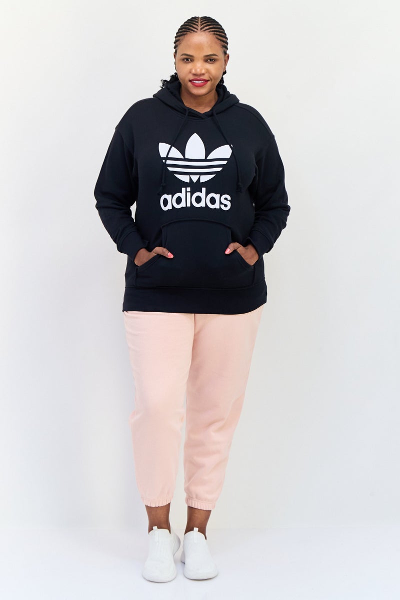 adidas Originals Women Plus Size Long Sleeves Outdoor Hoodie, Black  - Image 4