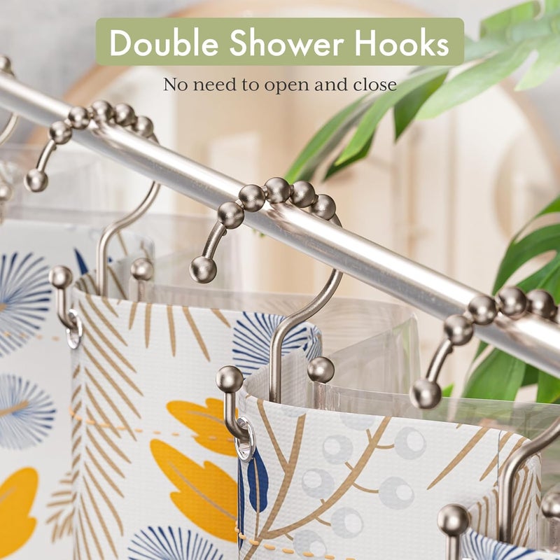 Amazer Shower Curtain Hooks Rings, Stainless Steel Shower Curtain Rings, 12Pcs Double Glide Shower Hooks for Bathroom Shower Curtain Rods Dual Rust-Resistant Shower Rings, Matte Nickel - Image 4