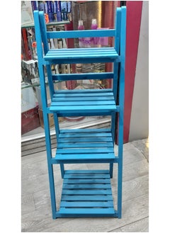 Generic M Furniture - wood stand decor 40cm Blue Green 