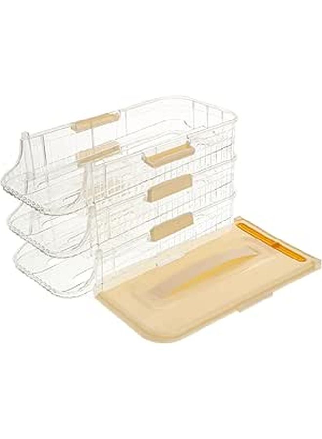 Plastic Egg Storage Tray For Refrigerator Double Row Three Tier Organizer - Image 1