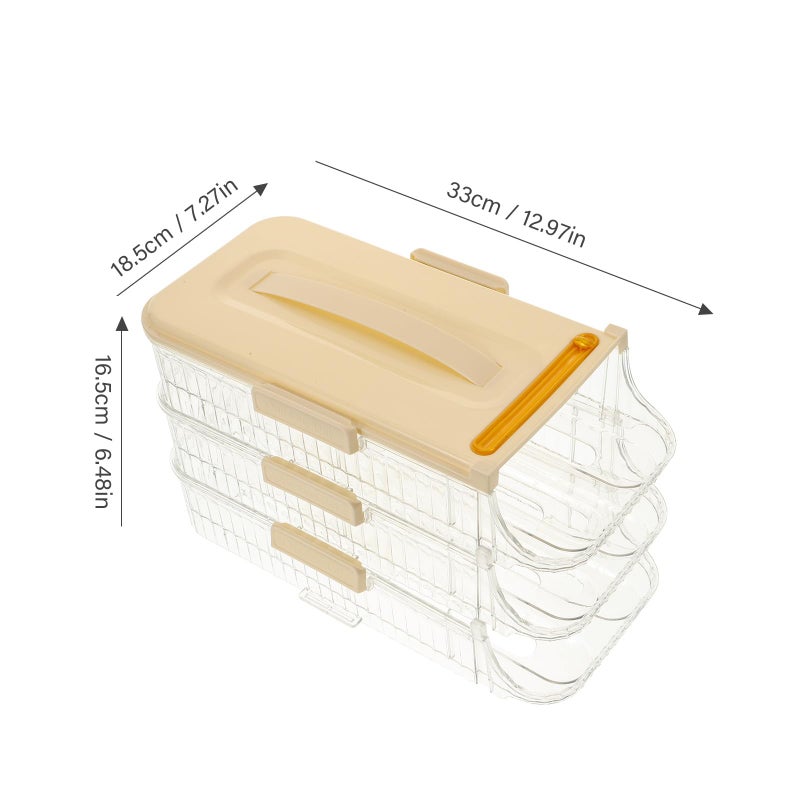 Plastic Egg Storage Tray For Refrigerator Double Row Three Tier Organizer - Image 3