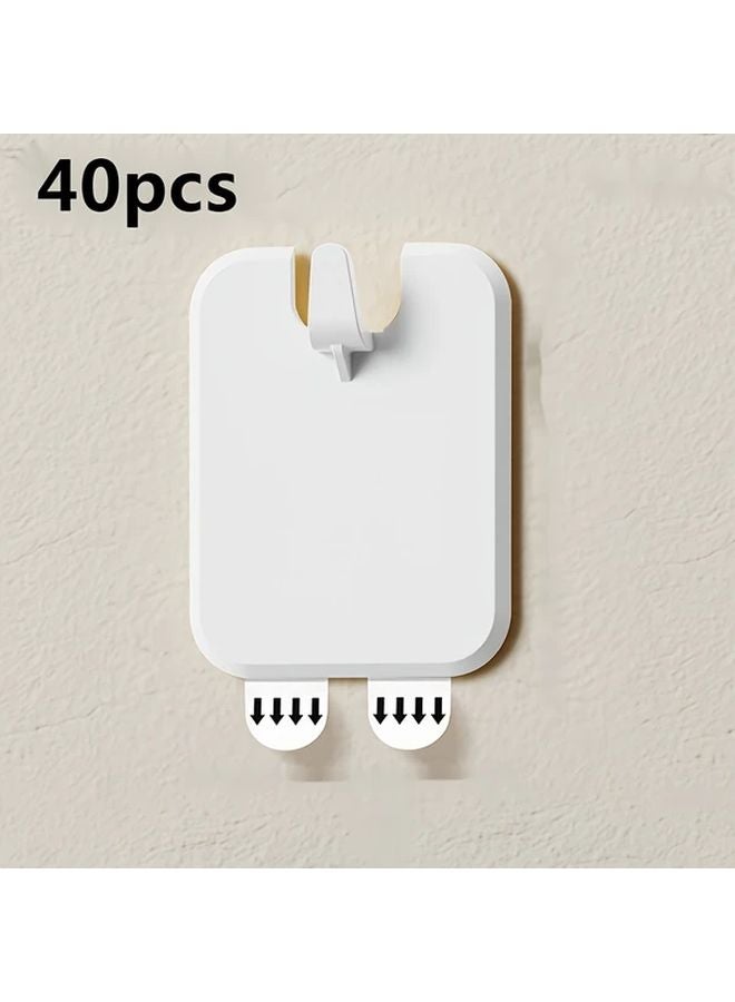 40 قطعة من الخطافات البيضاء لتعليق الصور بدون حفر أو مسامير، مناسبة لصور الزفاف والديكورات - Image 1