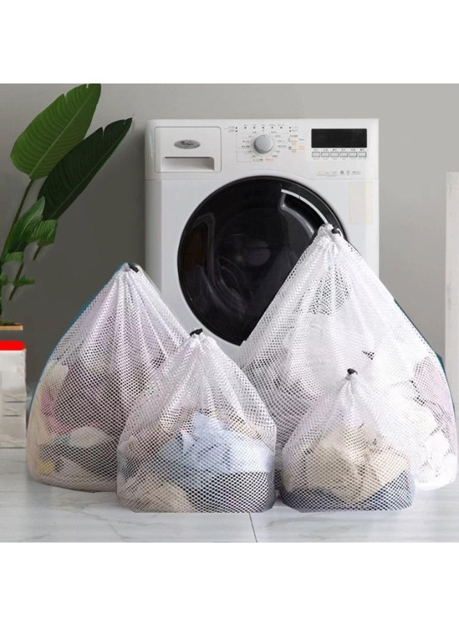 4pcs شبكة حقائب الغسيل غسالة الغسالة شبكة غسيل حقائب للملابس الحساسة، الملابس الداخلية، الملابس الداخلية، بطانات السرير مع إغلاق خيوط السحب دائمة - Image 2