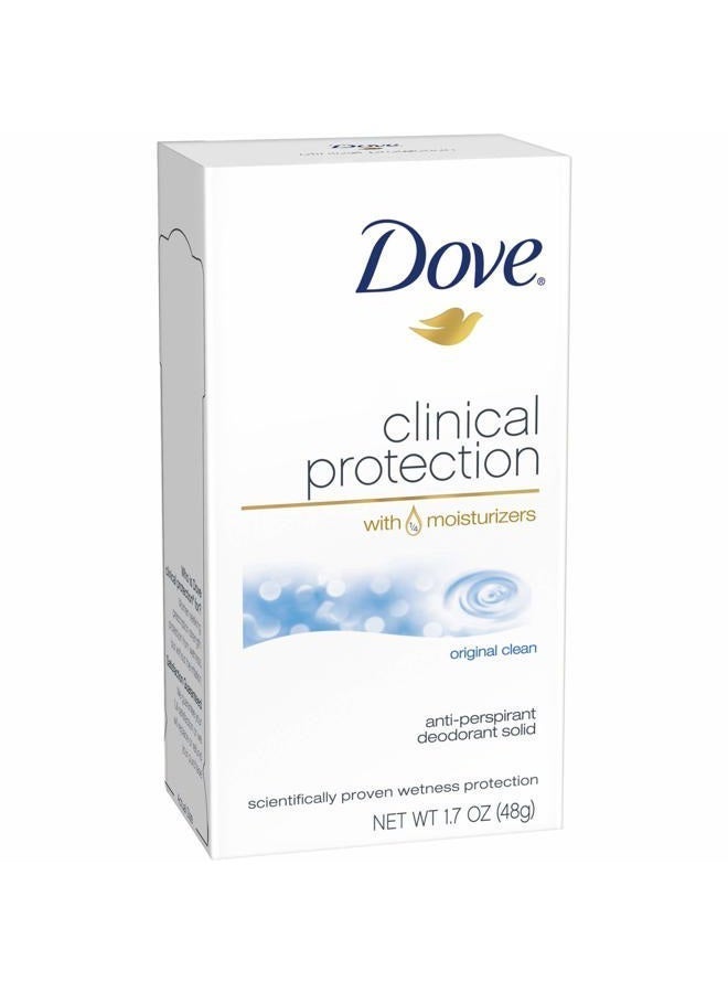 Dove مزيل العرق للحماية السريرية، نظافة أصلية، 1.7 أونصة (12 عبوة) (حزمة) - Image 3