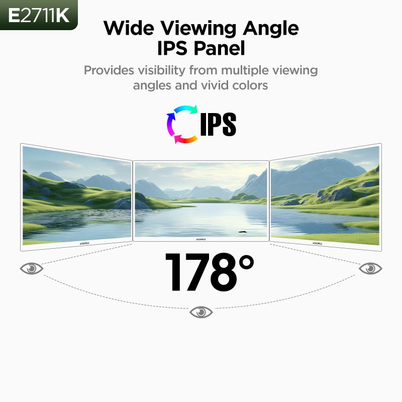 KOORUI 27 Inch Gaming Office Monitor 144Hz IPS Display, FHD 1080P with FreeSync, Eye Care TÃœV Rheinland Certified with Slim Bezels, HDMI VGA Ports, Ergonomic Tilt, VESA Mount, Black - Image 5
