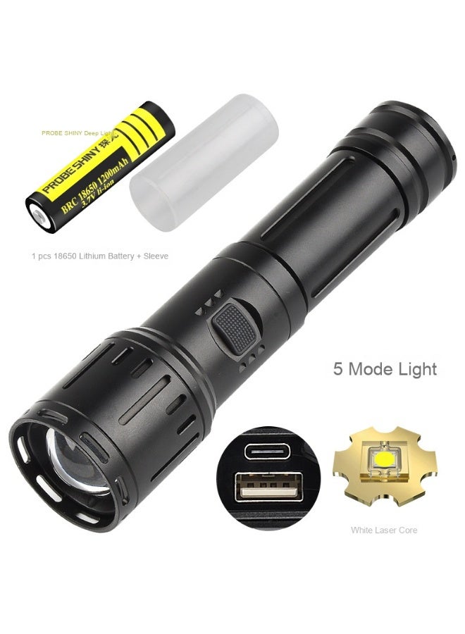 NIBEMINENT High-Intensity LED White Laser Flashlight - Waterproof Aluminum Alloy with Long-Distance Beam
