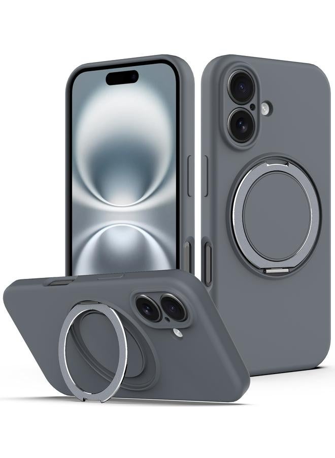 اس-توب جراب لهاتف iPhone 16 Plus من السيليكون السائل MagSafe مع حامل دوار - Image 1