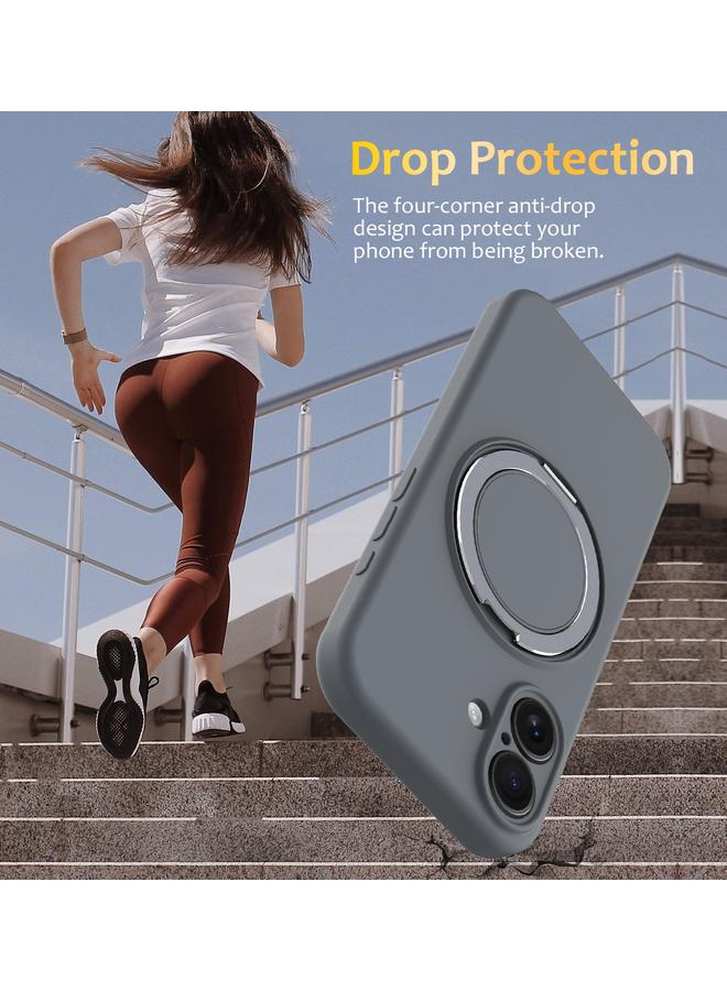 اس-توب جراب لهاتف iPhone 16 Plus من السيليكون السائل MagSafe مع حامل دوار - Image 3