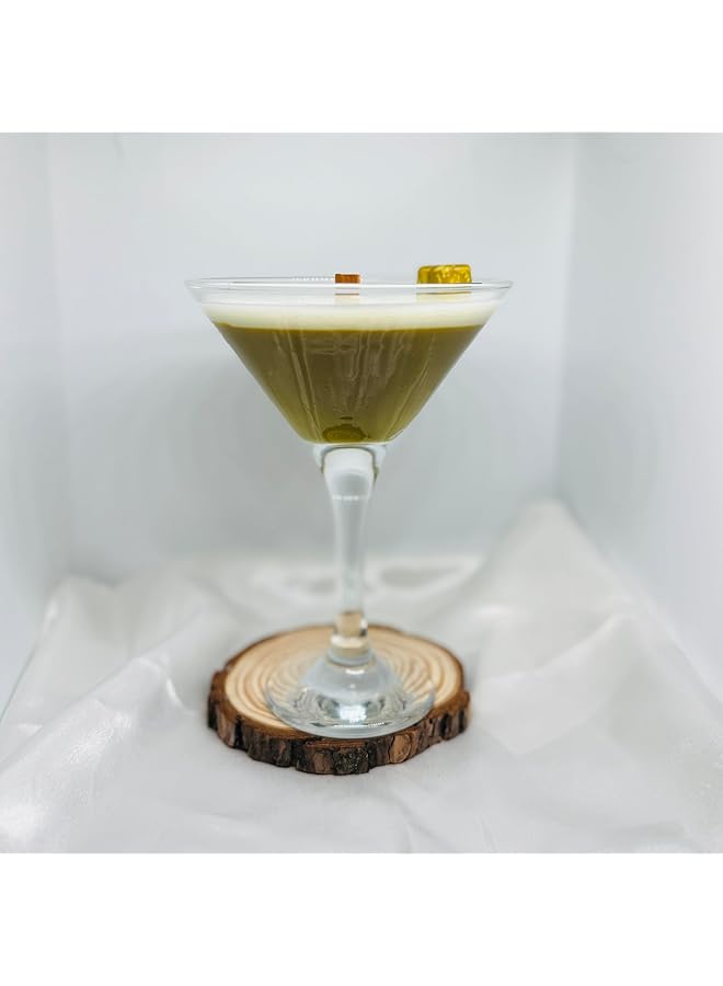 Green Tiger Coffee Martini Soy Wax Candle, Coffee Fragrance, Decorative candles, scented candles, soywax candles, glass candle, luxury, home fragrance, coffee candle, martini glass - Image 1