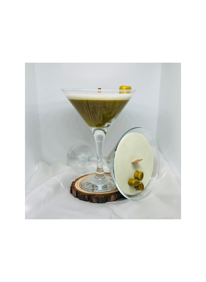 Green Tiger Coffee Martini Soy Wax Candle, Coffee Fragrance, Decorative candles, scented candles, soywax candles, glass candle, luxury, home fragrance, coffee candle, martini glass - Image 4