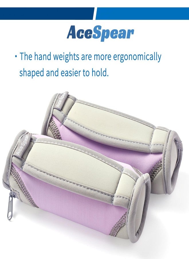 AceSpear Hand Weights for Women Men 1lb 2lbs 3lbs 4lbs Soft Dumbbells of 2, Detachable Walking Weight for Aerobics, Jogging, Running (1 lb x 2, Purple) - Image 2
