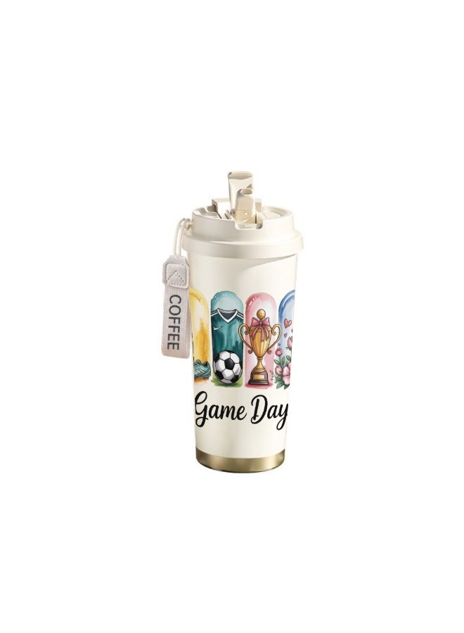 FIFA 520ml World Cup Printed Stainless Steel Insulated Water Bottle Double Wall Vacuum Thermal Flask Leakproof Cup for Hot & Cold Drinks - Image 1