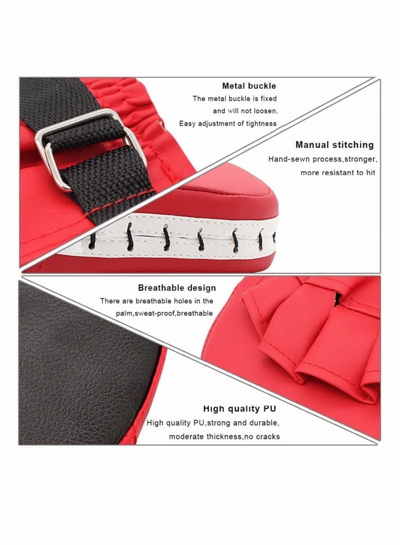 Generic 1Pcs Boxer Target Punching Mitts Kickboxing Muay Boxing Mitts Training Focus Punch Mitts Bags Hand Target Pads for Kids, Men Women (Red and Black) - Image 2