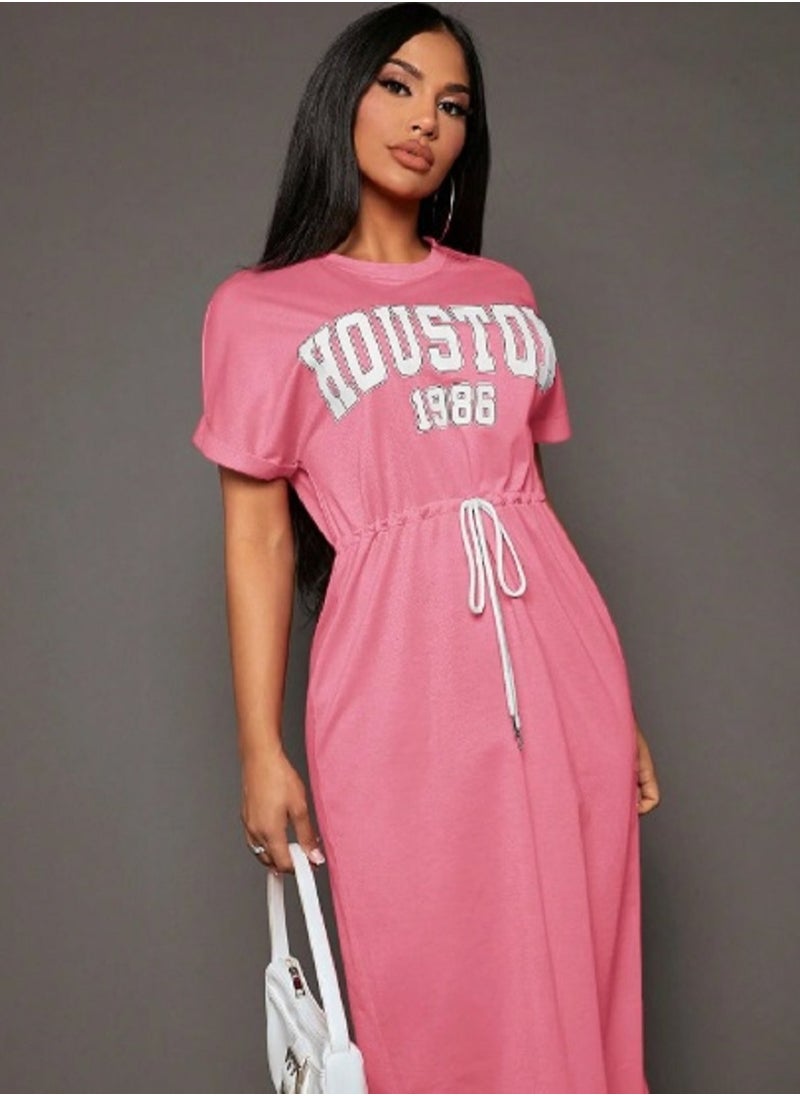 Shein - shein Women's dress pink with a waist - Image 1
