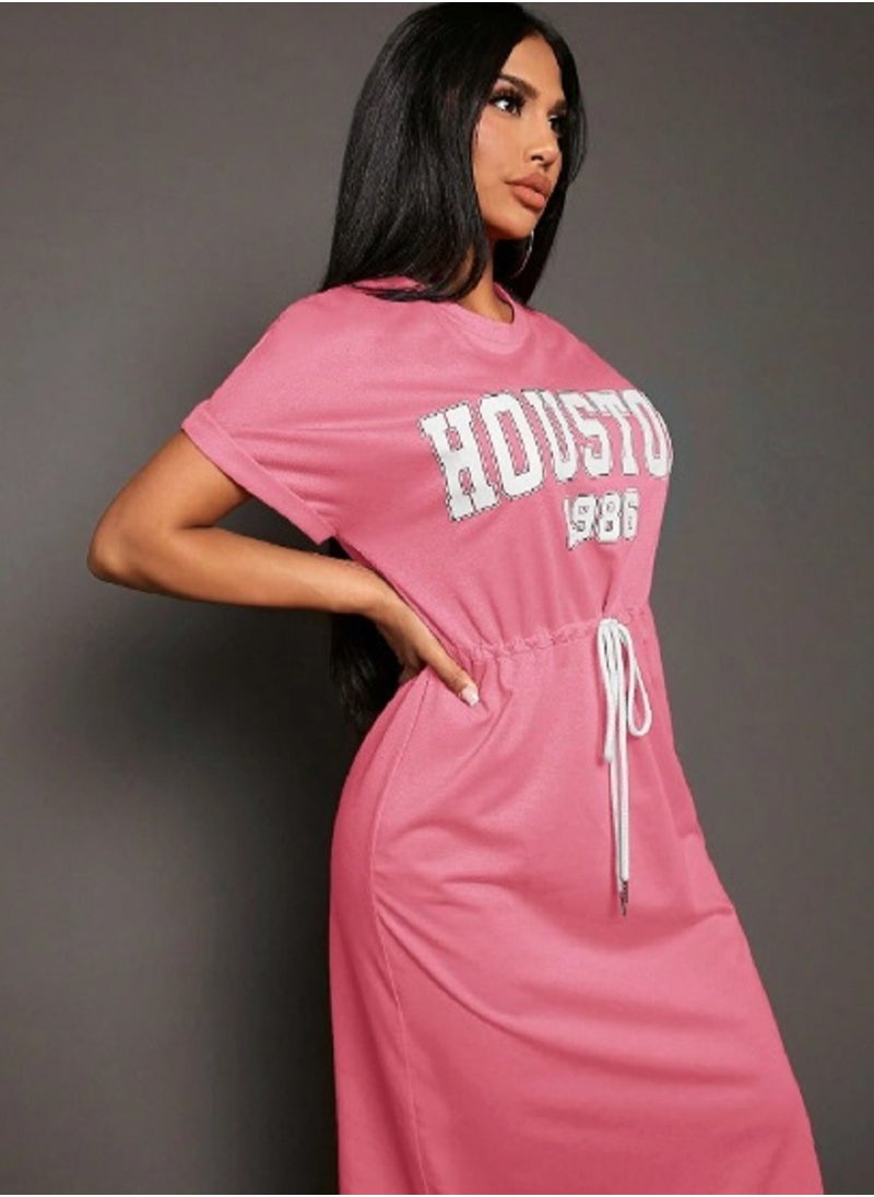 Shein - shein Women's dress pink with a waist - Image 1