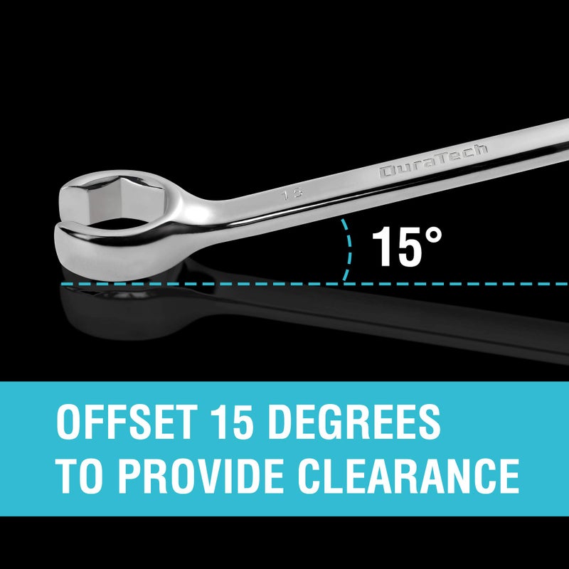 DURATECH Flare Nut Wrench Set, Metric, 3-piece, 10, 12, 13, 14, 15, 17mm, CR-V Steel, Organizer Pouch Included - Image 3
