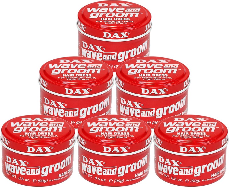 DAX Wave and Groom Hair Dress - 3.5 Ounce Jars (Pack of 6) for Maximum Hold and Light Shine - Image 1