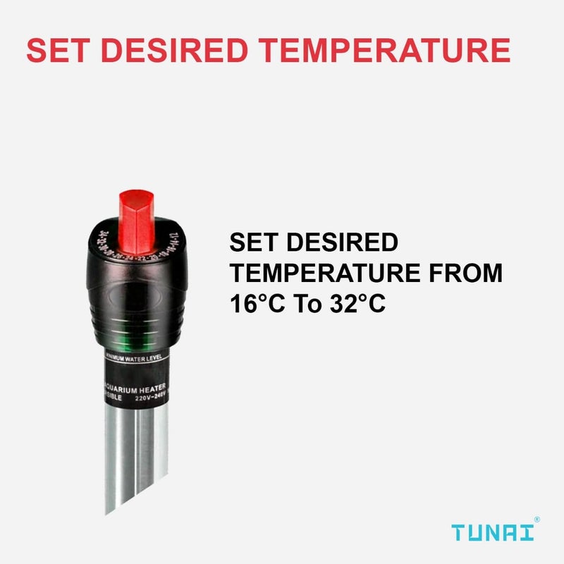 TUNAI Stainless Steel Heater for Aquarium Fish Tank (Stainless Steel, 300W) - Image 4