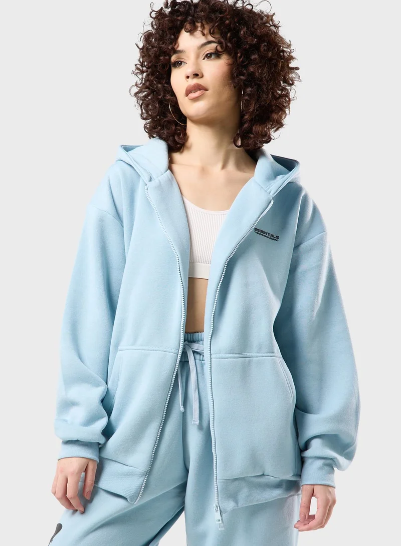 The Giving Movement Oversized Space Printed Zip Hoodie