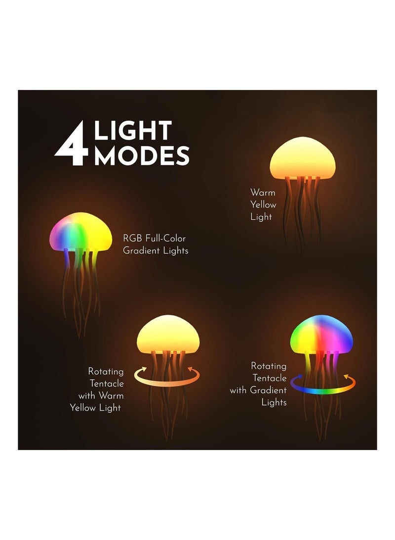 Floating Jellyfish Light Lamp – Voice Control RGB Color-Changing Mood Lamp with Moving Tentacles, Bedside Night Light - Image 5