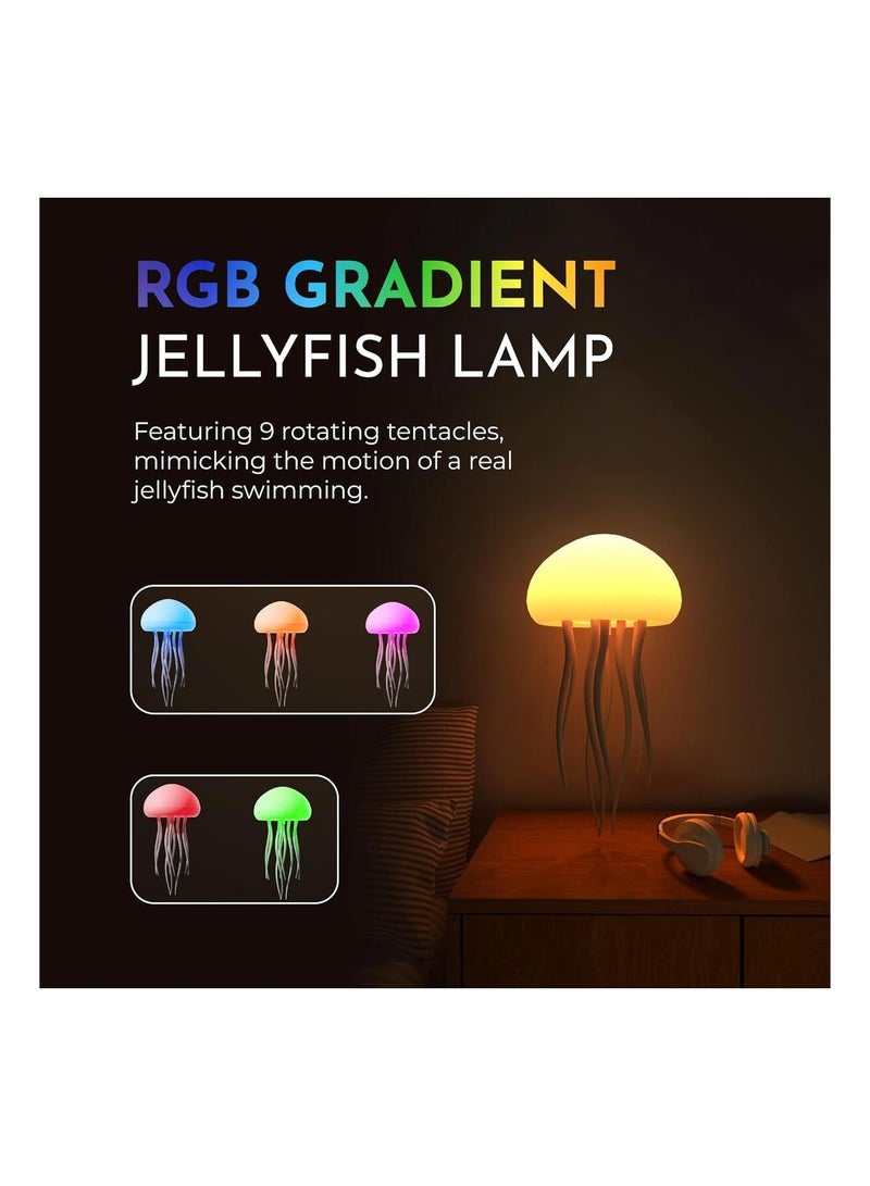 Floating Jellyfish Light Lamp – Voice Control RGB Color-Changing Mood Lamp with Moving Tentacles, Bedside Night Light - Image 4