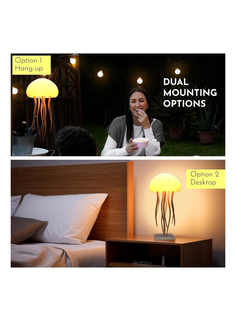 Floating Jellyfish Light Lamp – Voice Control RGB Color-Changing Mood Lamp with Moving Tentacles, Bedside Night Light - Image 2