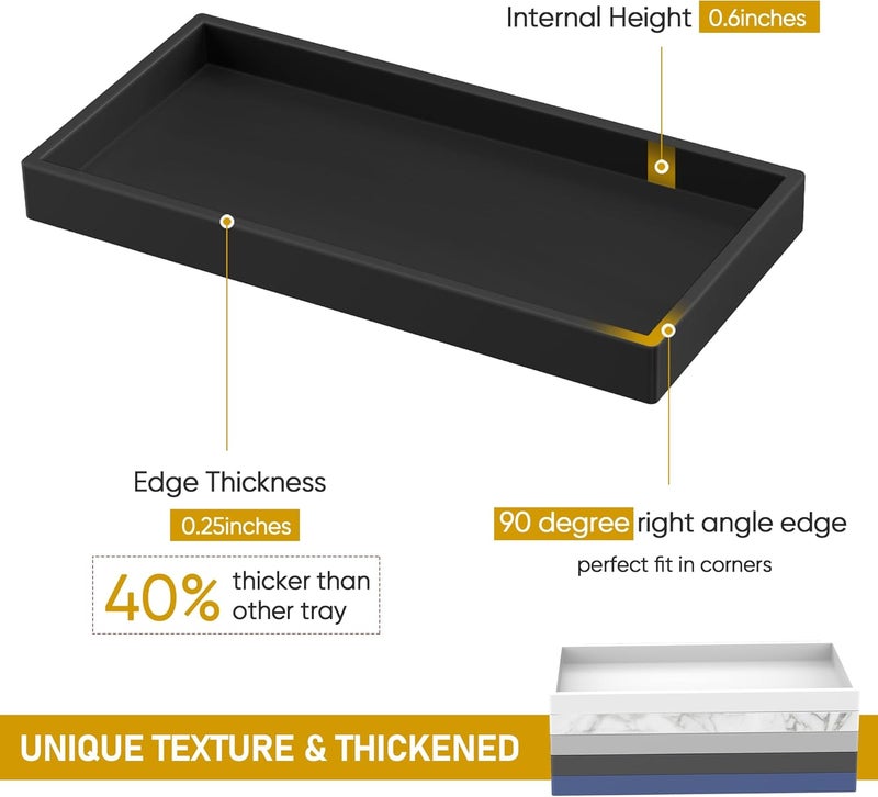 EG-SIPRO Bathroom Counter Tray, High-Grade Thickened Silicone Bathroom Vanity Tray,Shatterproof Durable Rectangle Bathroom Tray Soap Dispenser Tray for Bathroom Countertop - Image 2