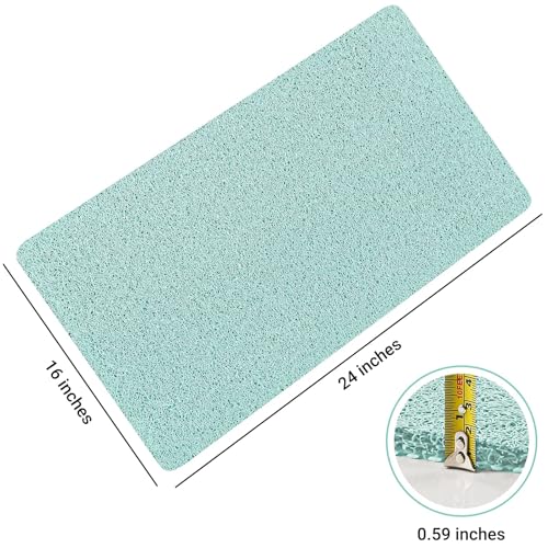 LuxStep Shower Mat Bathtub Mat,24x16 inch, Non-Slip Bath Mat with Drain, Quick Drying PVC Loofah Bathmat for Tub,Shower,Bathroom (Phthalate Free,Green) - Image 2