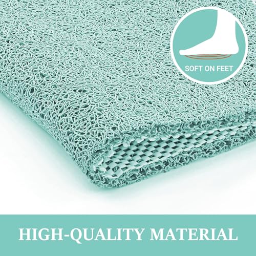 LuxStep Shower Mat Bathtub Mat,24x16 inch, Non-Slip Bath Mat with Drain, Quick Drying PVC Loofah Bathmat for Tub,Shower,Bathroom (Phthalate Free,Green) - Image 5