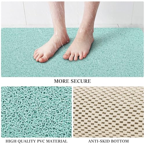 LuxStep Shower Mat Bathtub Mat,24x16 inch, Non-Slip Bath Mat with Drain, Quick Drying PVC Loofah Bathmat for Tub,Shower,Bathroom (Phthalate Free,Green) - Image 3