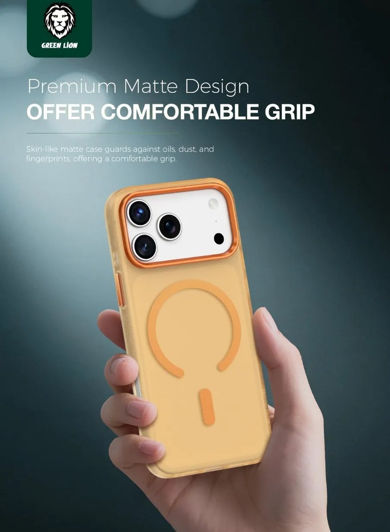 GREEN LION iPhone 17 Pro Matte MagSafe X Case / iPhone 17 Pro MagSafe Cover - Orange Titanium - Image 2