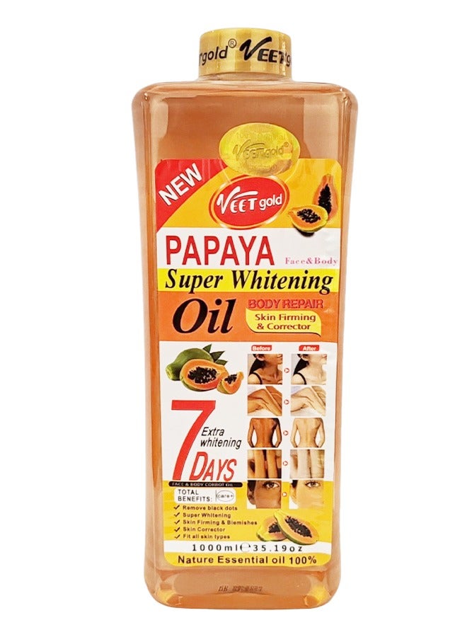 زيت البابايا لتبييض الوجه والجسم، 1000 مل