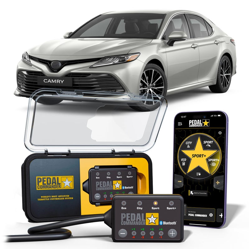 وحدة تحكم استجابة دواسة الوقود PEDAL COMMANDER متوافقة مع تويوتا كامري 2012-2025 ترقية سهلة التركيب 4 أوضاع قيادة تحكم عبر التطبيق وحماية من السرقة ترقية أداء ملحقات كامري