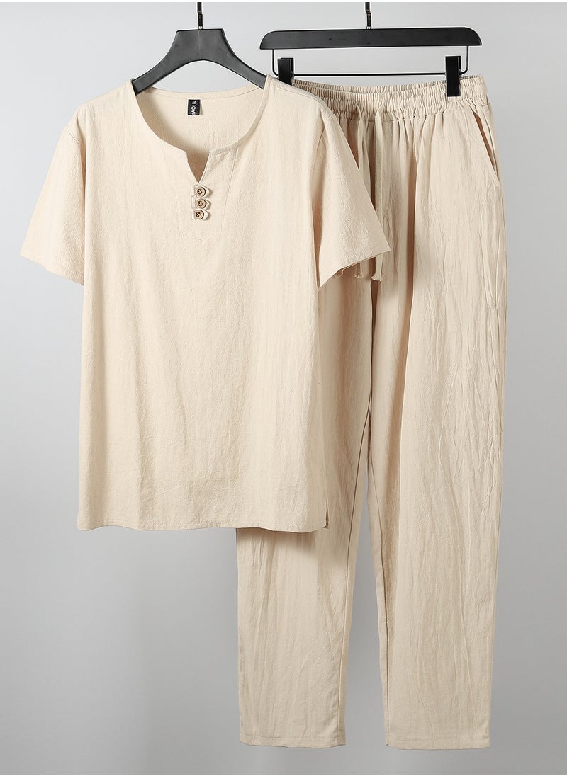 KUYING - New Trend Ice Silk Handsome Sportswear Two-Piece Set - Image 1