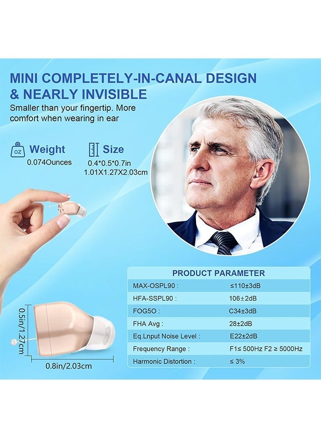 general Hearing Aids, Invisible Magnetic Assistive Listening Devices, Contact Charging Box with LED Power Display (Black) - Image 3